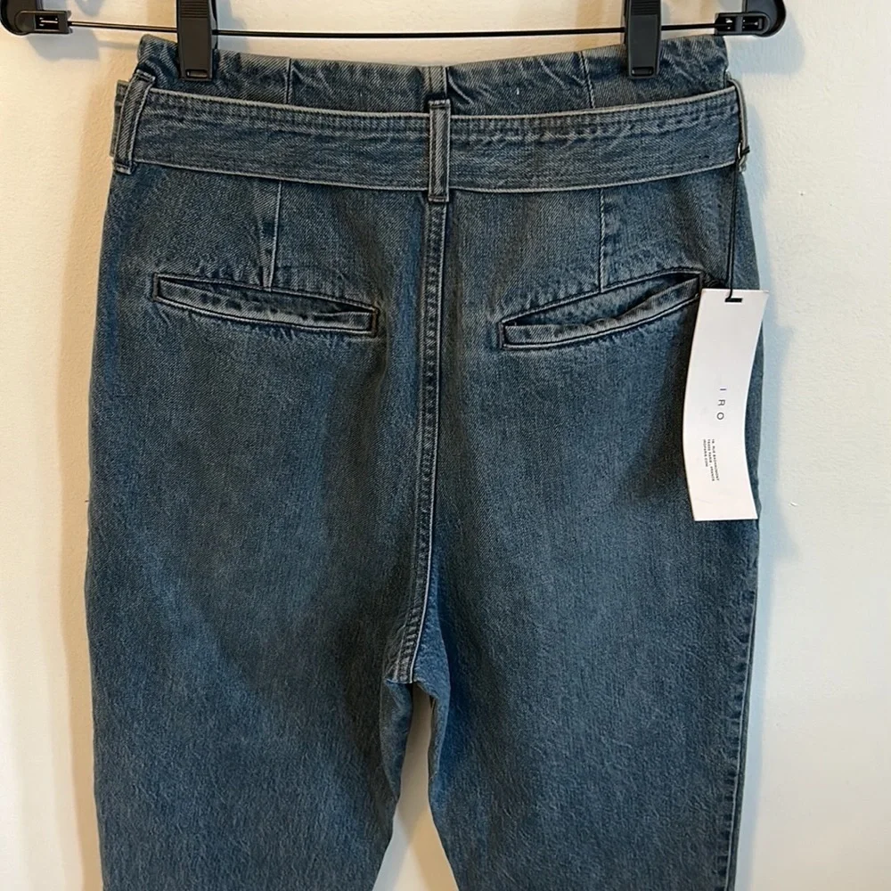 Iro Pablo Middle Gray Denim Paperbag Waist D Ring Jeans
